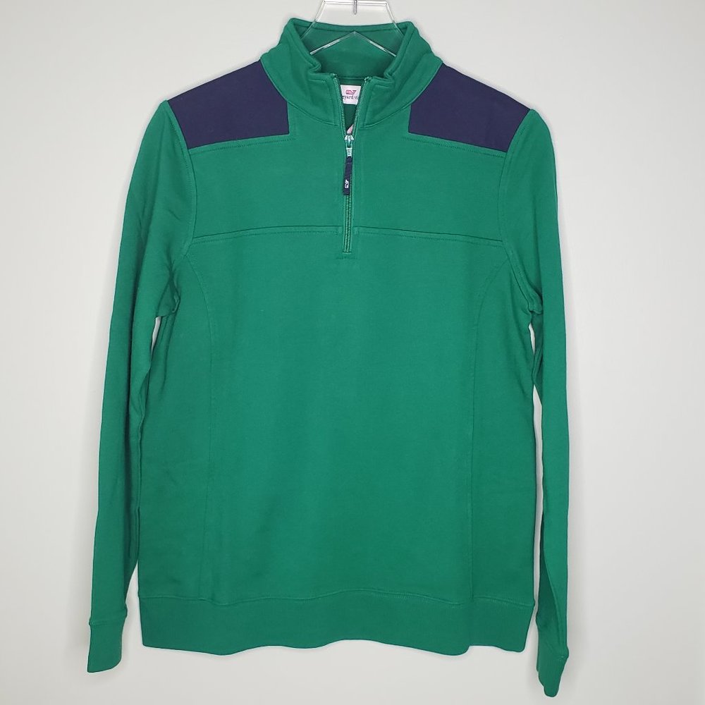 VINEYARD VINES Canvas Shep Shirt Navy/Green MED